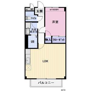 ハイツ功城(1LDK/1階)の間取り写真