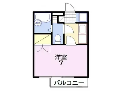 ジュネス白国(1K/2階)の間取り写真