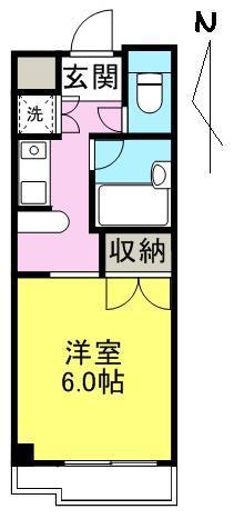 屋島サウスコート(1K/2階)の間取り写真