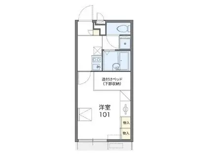 レオパレスグランドヒルズ(1K/1階)の間取り写真