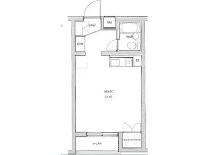 ソサエティ桜新町(ワンルーム/3階)の間取り写真