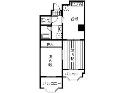 桑原ビル(2DK/3階)の間取り写真