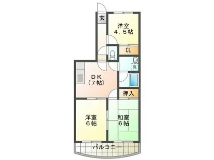 メゾン・ド・ジュール(3DK/2階)の間取り写真