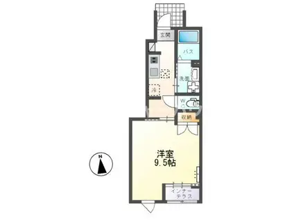 フロントアイランドI(1K/1階)の間取り写真