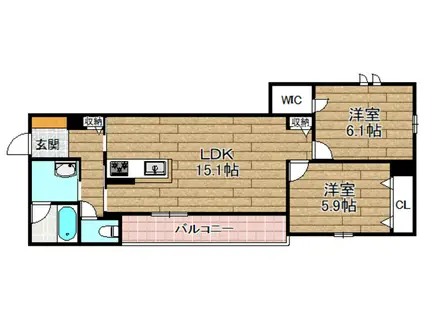 シャーメゾン リアン(2LDK/1階)の間取り写真