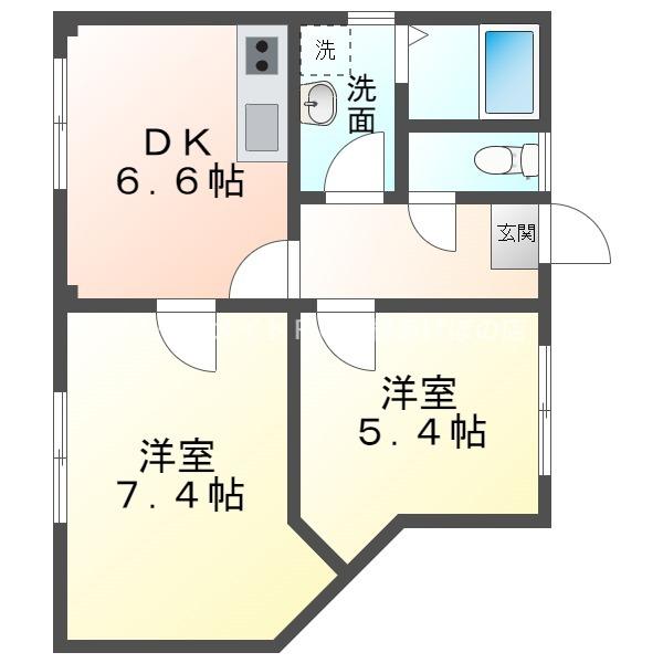 ガーデンハイツ(2DK/3階)の間取り写真