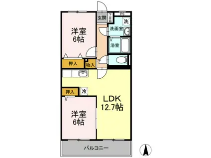 ピュアステージ・V(2LDK/3階)の間取り写真