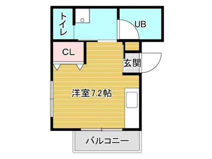 CHATON浜(ワンルーム/3階)の間取り写真