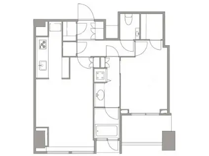 シティタワー麻布十番(1LDK/17階)の間取り写真