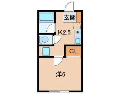 フレデリクスハウン3(1K/1階)の間取り写真