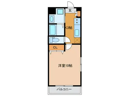 メゾン半田(1K/1階)の間取り写真