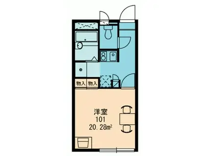 ＪＲ関西本線 久宝寺駅 徒歩14分 2階建 築22年(1K/1階)の間取り写真