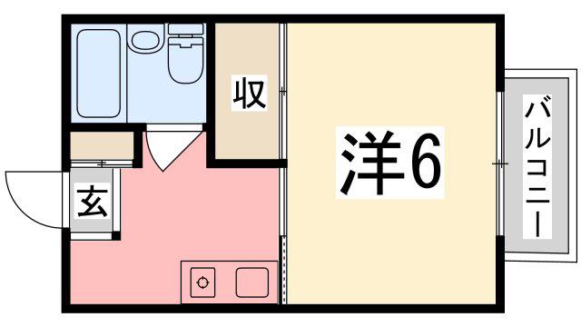 ハイツタイヨウ(1K/2階)の間取り写真