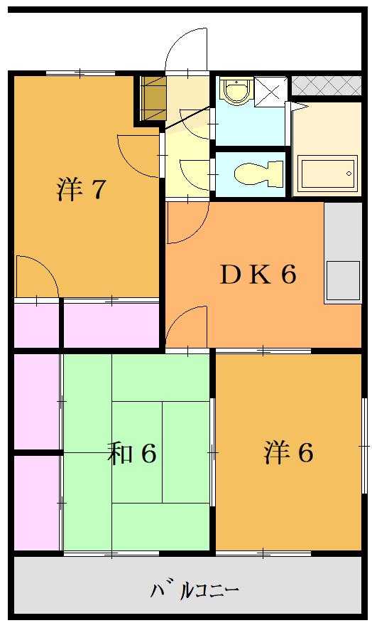 メゾン酔芙蓉(2LDK/2階)の間取り写真