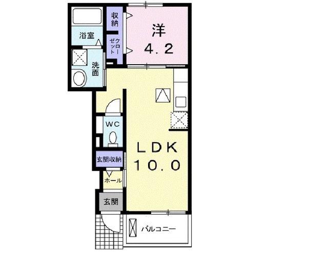 アビタシオン・AYAI(1LDK/1階)の間取り写真