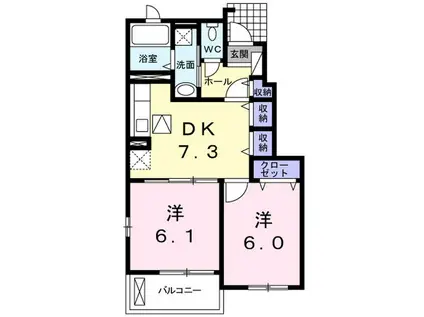 エクセレント大池 III(2DK/1階)の間取り写真