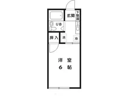 アリスコーポ町田B(1K/1階)の間取り写真