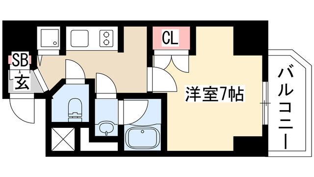 APEX名古屋栄PREMIERLIFE(1K/12階)の間取り写真