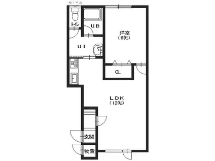 アーバンハイツ2000(1LDK/2階)の間取り写真