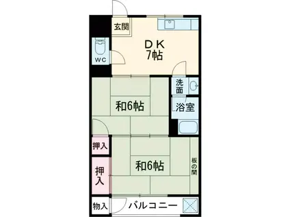 千葉マンション(2DK/1階)の間取り写真
