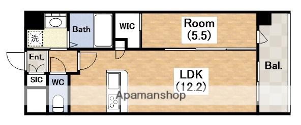 スプランディッド天王寺サウス(1LDK/2階)の間取り写真