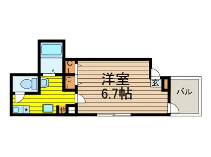 コントレイル(1K/2階)の間取り写真