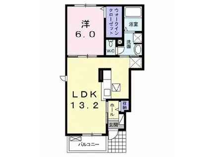 グリーンガーデンIII(1LDK/1階)の間取り写真