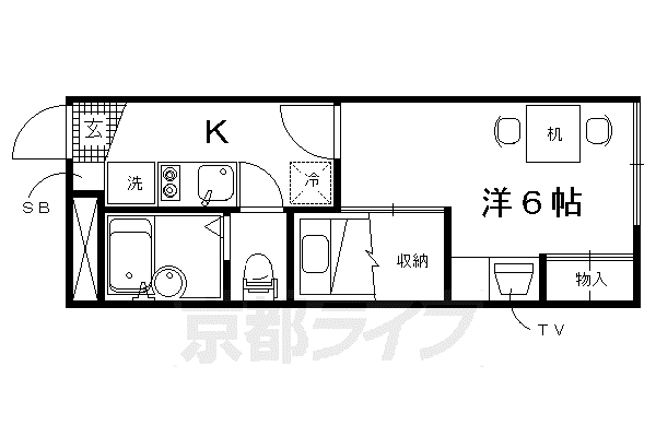レオパレススカイブルー(1K/1階)の間取り写真
