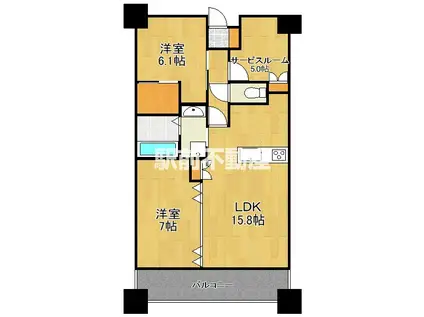 サーパスシティ中央大通東館(2SLDK/1階)の間取り写真