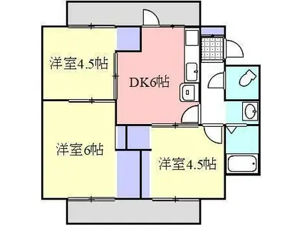 ヴィラナリー元山 II(3DK/2階)の間取り写真