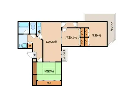 メゾンニュー大宮(3LDK/8階)の間取り写真