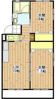 ベルモック(2LDK/2階)の間取り写真
