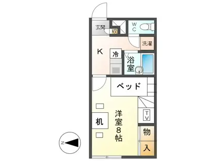 レオパレスメープルグランII(1K/1階)の間取り写真