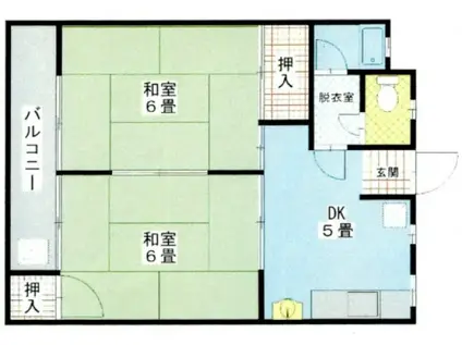 第一石丸ビル(2DK/4階)の間取り写真