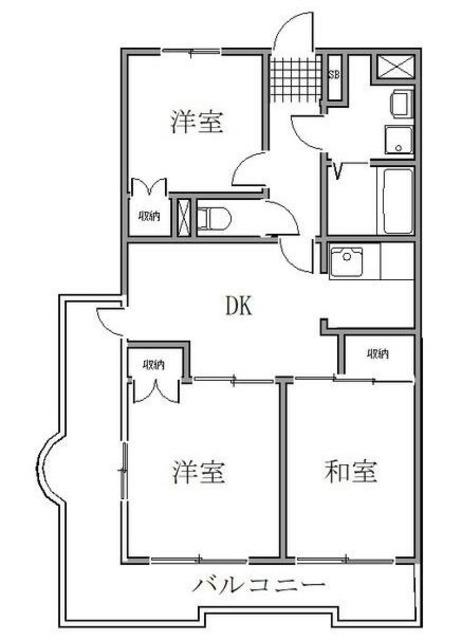 ヴィラエスティナ2(3DK/2階)の間取り写真