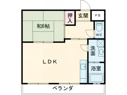 マンション梨花(1LDK/1階)の間取り写真