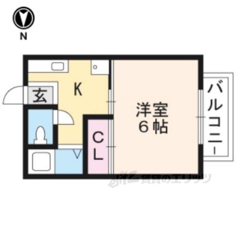 メゾン中山(1K/1階)の間取り写真