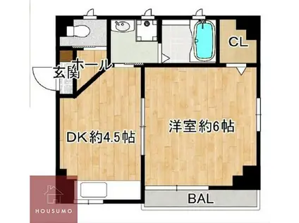 サンズサン野江(1DK/1階)の間取り写真