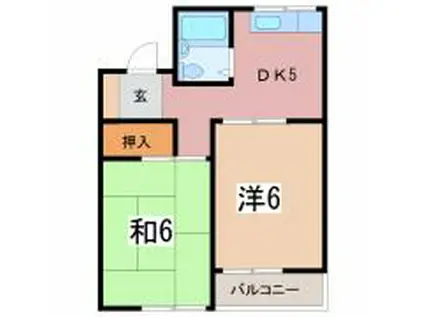 シルキーながもと(2DK/2階)の間取り写真