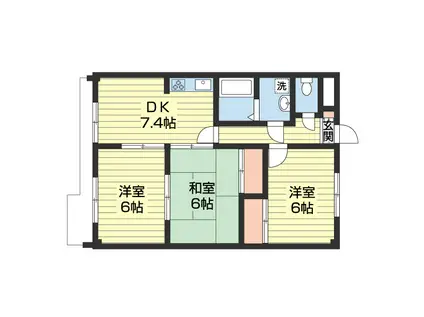 IVY-SQUARE(3DK/3階)の間取り写真