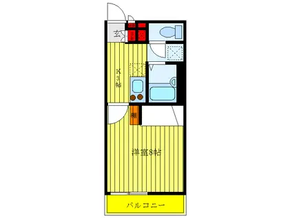 レオパレスソレーユIII(1K/3階)の間取り写真