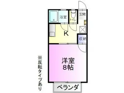 北山ハイツ(1DK/1階)の間取り写真