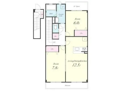 アーベントA(2LDK/2階)の間取り写真