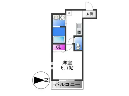 フジパレス弥刀駅北II番館(1K/3階)の間取り写真