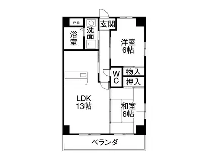 センチュリーパーク広住町(2LDK/8階)の間取り写真