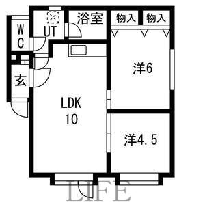 エターナルニシヤ23(2LDK/2階)の間取り写真