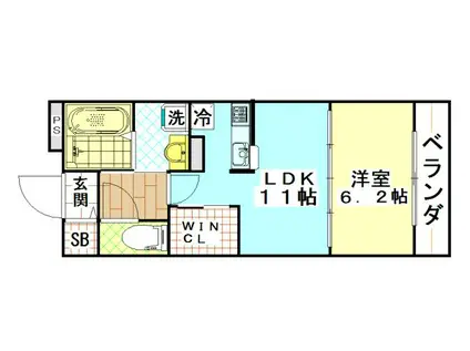 ル・グランボヌール(1LDK/1階)の間取り写真