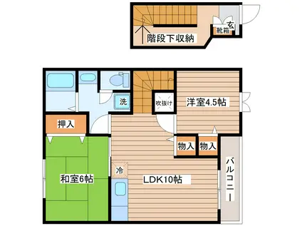 ベリエ・セゾンA(2LDK/2階)の間取り写真