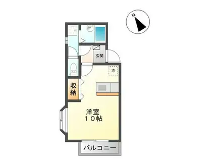 ハレ・ラウレア(ワンルーム/2階)の間取り写真