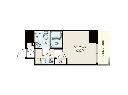 セレニテ上町台(1K/6階)の間取り写真